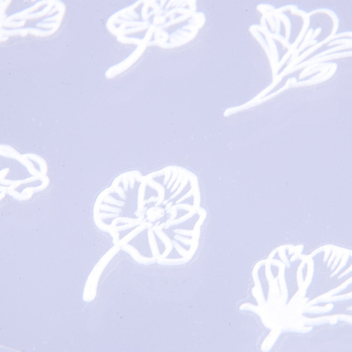 5D-Schmuckaufkleber, selbstklebende, gewölbte Acrylblumen ZD3075, weiß