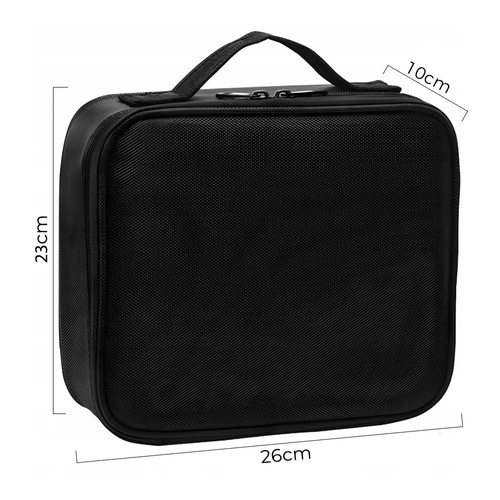 Trousse de maquillage à compartiments, noire