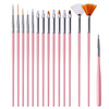 Set mit 15 rosa Gel-Dekorationspinseln