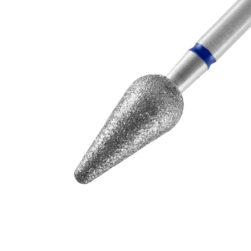 Fresa de diamante en forma de pera redondeada azul Staleks Expert 5/12 mm