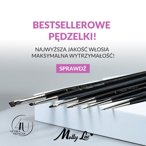 Pędzelek do zdobień farb akrylowych żelu paint żelu One Stroke długość włosia 3/5mm 4U Monika Mielniczuk