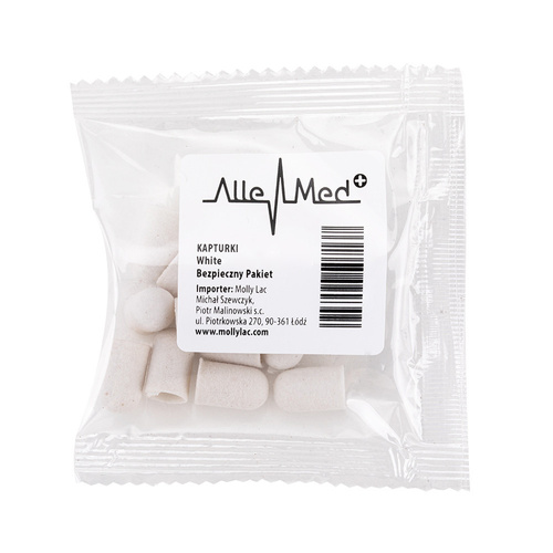 Pedicure caps 7 mm, 180 grit, 100 pcs Fabric Podo AlleMed White