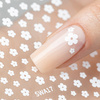 Autocollants pour ongles fins, fleurs, SWA17, blancs