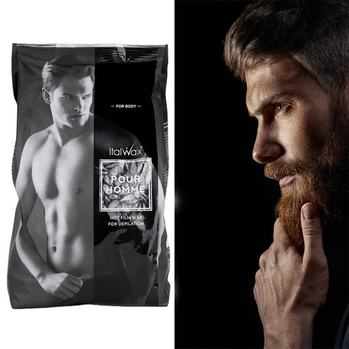 1kg Film wax w dropsach do depilacji dla mężczyzn Italwax Pour Homme Black