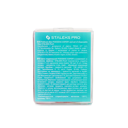 Dysk tarcza do pedicure Pododisk zestaw trzpień dysk + nakładki tarcze wymienne PDLset-10 Staleks Pro XS 10mm