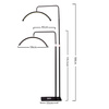 Lampada cosmetica a LED ad arco da 30 W, da pavimento, senza ombre, nera HD-M6X