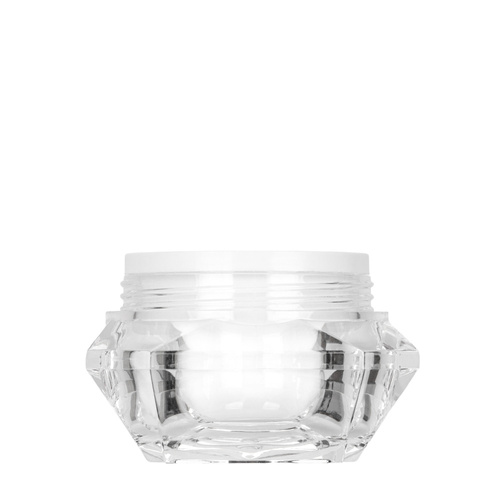 Pot transparent blanc avec thermos Diamond 30 ml, ensemble complet