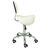 Taboret kosmetyczny z oparciem Optima CO biały CN00566