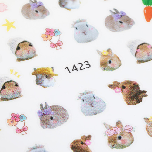 Thin self-adhesive Easter nail stickers No. 1423