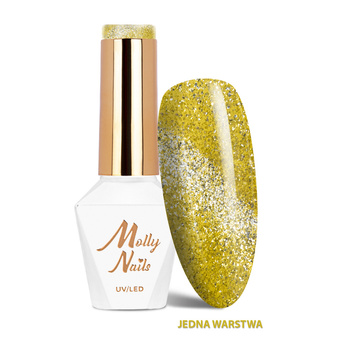 Lakier hybrydowy LED/UV Gel Polish Cat Eye Glacier Crush Nr 256 Golden Molly Nails HEMA/Di-HEMA Free 8g
