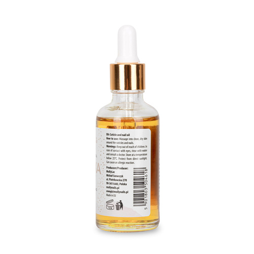 Huile pour cuticules et ongles avec compte-gouttes Mango MollyNails 50 ml