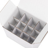 Boîte en carton moulée de protection pour cosmétiques, avec grille pouvant contenir 12 flacons, blanche