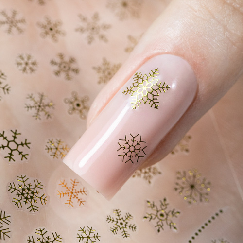 Dünne, selbstklebende Weihnachts-Nagelsticker von Molly Nails F282, goldfarben