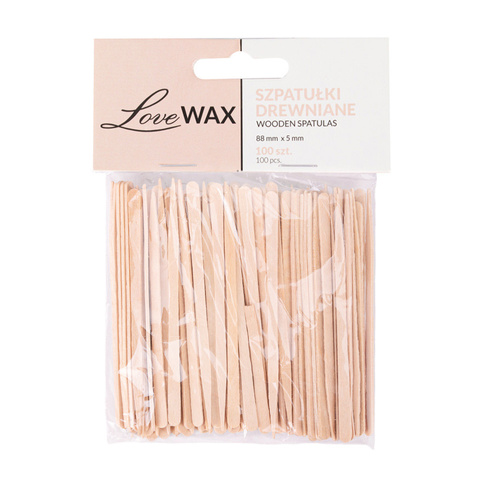 Одноразові дерев'яні шпателі для воску для епіляції LoveWax, 100 шт.
