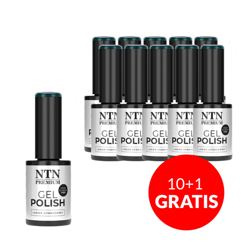 10+4gratis Lakier hybrydowy LED/UV Gel Polish Greens Nr 557 Limited Edition NTN Premium HEMA/Di-HEMA Free 5g