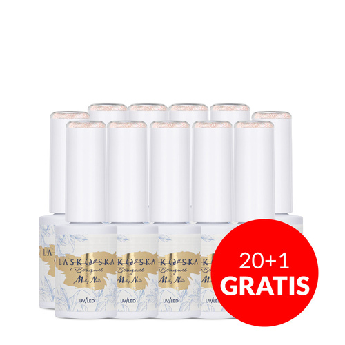 20 + 1 gratis LED/UV-Gel-Nagellack Molly Nails @Bouquet by Laskovska Sparkling Rose HEMA/Di-HEMA-frei 7 g