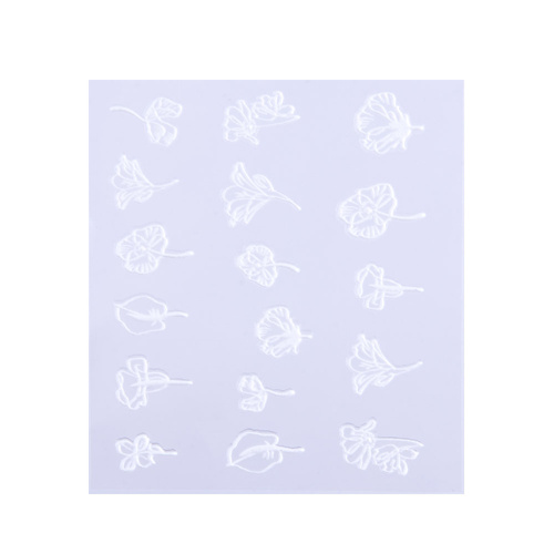 5D Self-Adhesive 3D Acrylic Flower Jewelry Stickers ZD3075 (White)