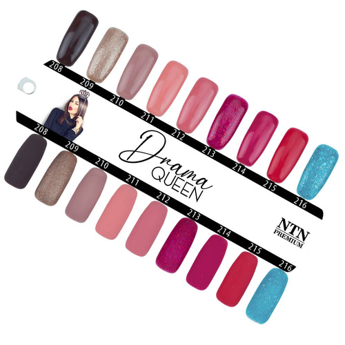 10+2gratis Lakier hybrydowy Ntn Premium Drama Queen HEMA/Di-HEMA Free 5g Nr 208