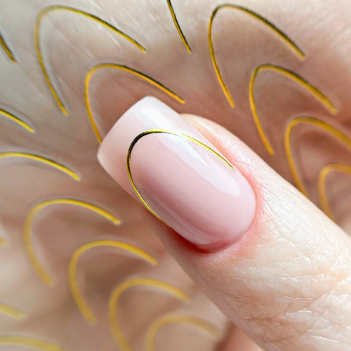 Self-adhesive nail stickers/ French/ French smile line 48 pcs gold STZ-CS169 MollyNails
