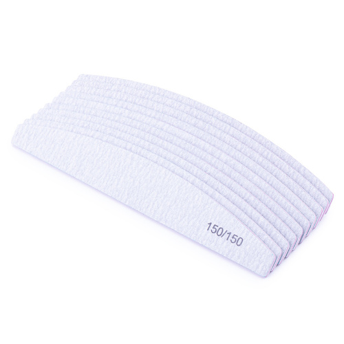 Lime à ongles en forme de bateau, motif zébré, centre rose, 150/150, lot de 10 pièces
