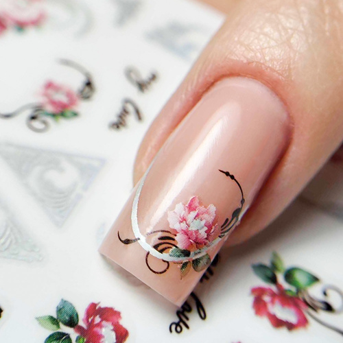 Autocollants pour ongles « Fleurs » CM-048