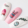 Autocollants 3D pour ongles pailletés sur le thème de Pâques BLE 1048D
