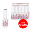 10+1 безкоштовно Гібридний лак LED/UV Gel Polish Nudes Toffee AlleLac без HEMA/Di-HEMA 6 г