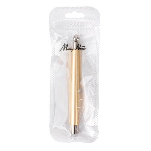 Magnes magnetyzer do kociego oka cat eye dwustronny z kulką Molly Nails złoty