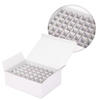 Caja de cartón protectora con estructura de rejilla para 48 botellas, color blanco