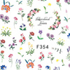 Dünne selbstklebende Nagelsticker mit Blumenmotiven F354