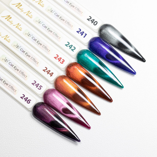 Lakier hybrydowy LED/UV Gel Polish Cat Eye Seduction Nr 246 Plum Night Molly Nails HEMA/Di-HEMA Free 8g