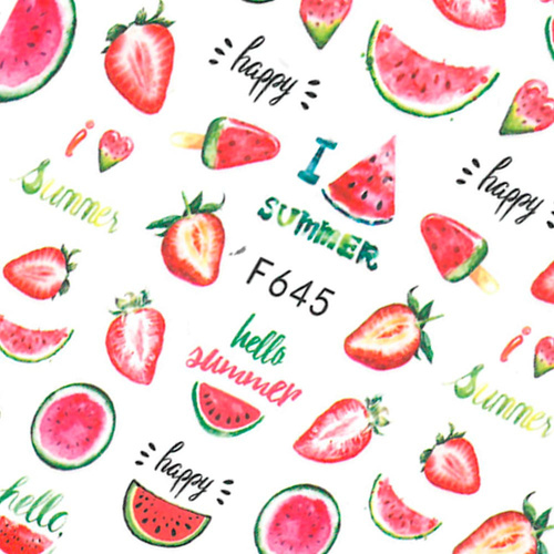 Adhesivos finos para uñas con motivos de frutas F645