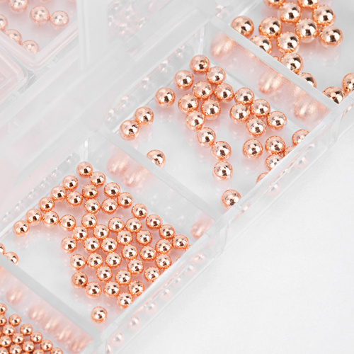 Kasetka z ozdobami bulion Molly Nails różowe złoto rose gold 1000 sztuk