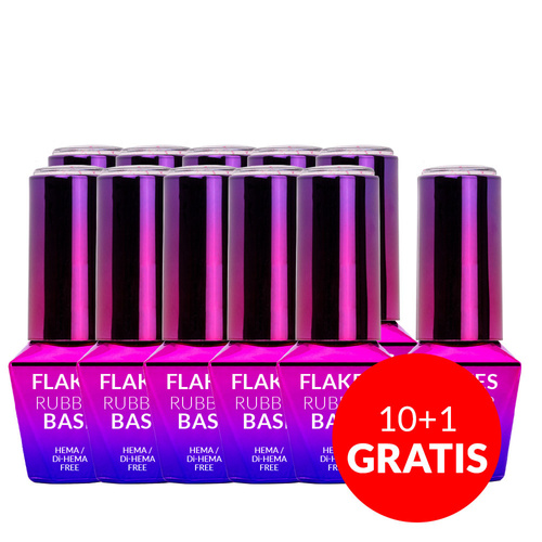 10+1gratis Mleczna baza kauczukowa Flakes Rubber Base Milk&Pink MollyLac HEMA Free 10 gram