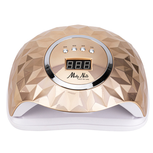 24sztuki Lampa do paznokci dual UV/LED 248W Molly Nails do lakierów hybrydowych żeli i akrylożeli złota Y13 3m długości kabla