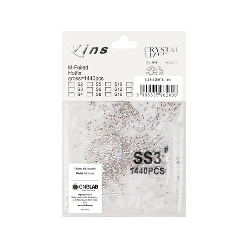 Скляні стрази для нігтів SS3 Crystal, приблизно 1440 шт. в упаковці