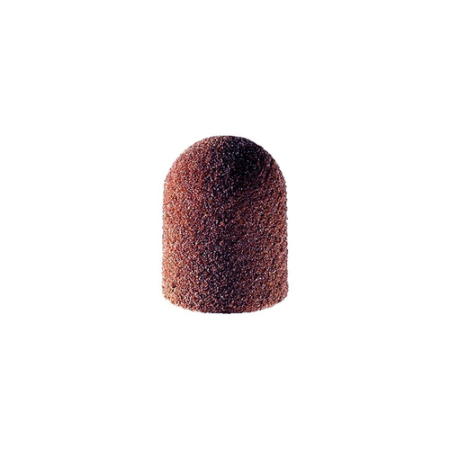 Capuchones abrasivos para pedicura con interior de algodón, 10 mm, grano 160, marrones, AlleMed, 100 unidades