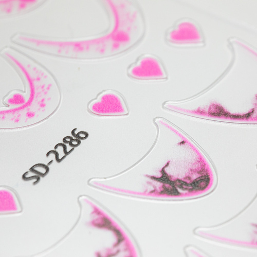 Autocollants pour ongles 5D / French / Ligne du sourire française, 20 pièces, rose clair SD-2286