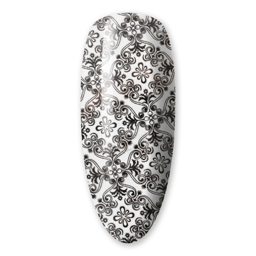 Folia transferowa do paznokci 80 cm Flower black Nr 1