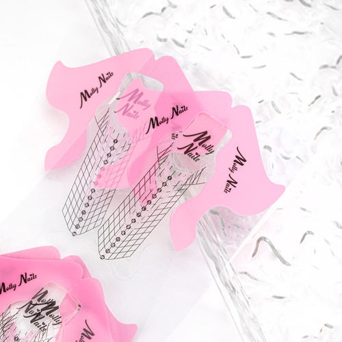 Szablony formy do przedłużania paznokci Molly Nails transparentny róż 200 szt