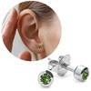 Kolczyki Studex Plus peridot w oprawie srebrne