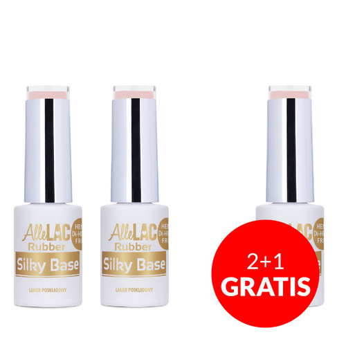 2+1gratis Rubber Silky Base AlleLac Dreamer Nr 3 baza twarda kauczukowa HEMA/Di-HEMA Free 5g