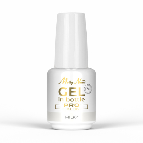 10 + 1 gratis: Gel de construcción en botella con pincel Gel in Bottle Molly Nails Pro Salon Milky sin HEMA/Di-HEMA, 15 g