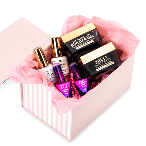 Molly Nails PRO MATCH SYSTEM 4+1 Angel Pink 3 żele budujące + baza + Doctor Top 15g