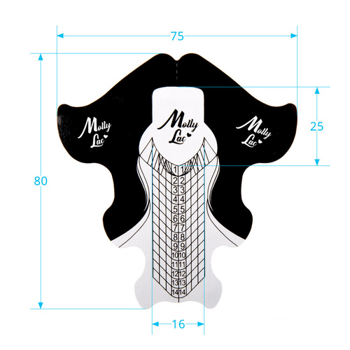 Premium Aluminum MollyLac Nail Form Templates, 500 pcs
