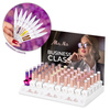 55-teiliges Set: 45 MollyNails Business Class Hybridlacke (Hema/Di-Hema-frei), je 8 g + 5 S.O.S. Fiber Angel Pink-Grundierungen, je 10 g, 45 Muster-Stäbchen, Ausstellungsständer