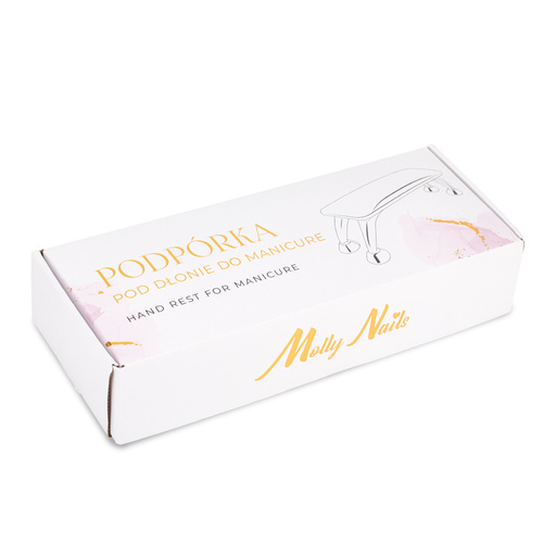 Podpórka do manicure na srebrnych nóżkach Molly Nails biała