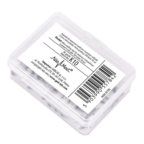 Capuchones para manicura y pedicura, mandriles, recubrimientos abrasivos, mini cilindros de 3 mm, grano 180, blancos, 50 unidades.