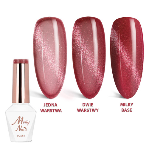 Lakier hybrydowy LED/UV Gel Polish Cat Eye Crystal Water Nr 166 MollyNails HEMA/Di-HEMA Free 8g
