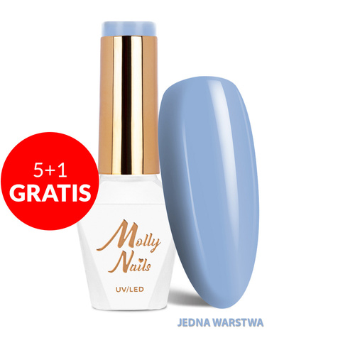 5 + 1 gratuit Vernis hybride Molly Nails Delicate Woman A Slight Breeze sans HEMA/Di-HEMA 8 g n° 64